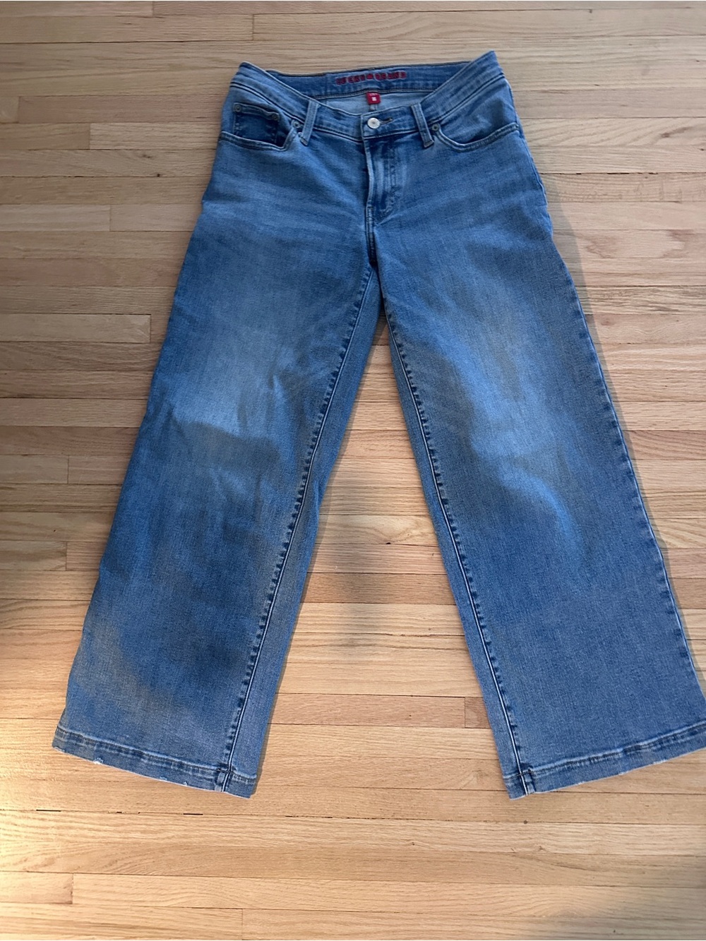 Lucky Brand Wide Leg Flare Jeans in Blue Denim